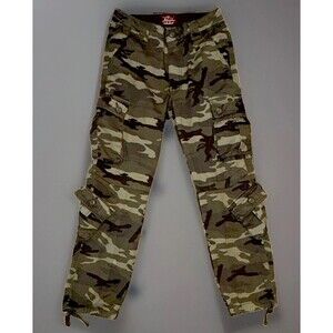 Matchstick Men’s Green Camouflage Cargo Pants 30x30 Tapered Canvas Cotton